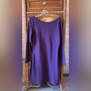 Toad&Co Intermosso Long Sleeve Dress Size M Purple Casual Poly/Spandex Sheath